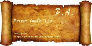 Prusz Amália névjegykártya